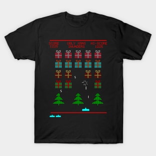 Ugly Christmas Space Invaders T-Shirt